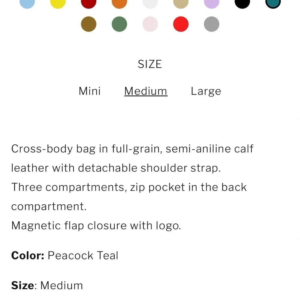 AMA Ambra Medium Crossbody in Peacock Teal/Made in Italy